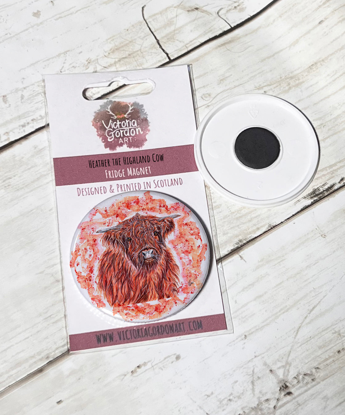 Heather the Highland Cow Magnet Victoria Gordon Art Trade