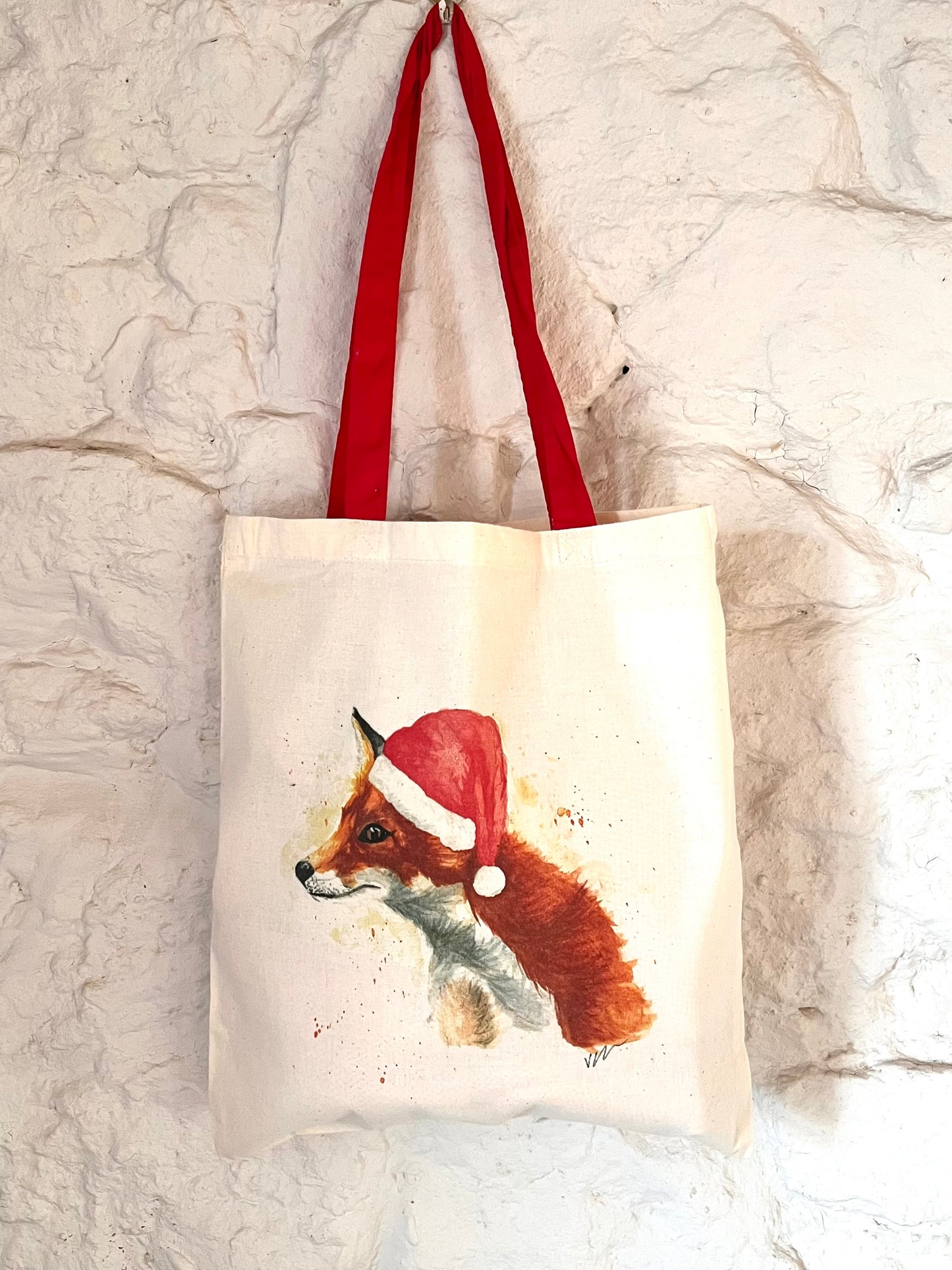 Red Fox Christmas Tote Bag - Seconds Sale