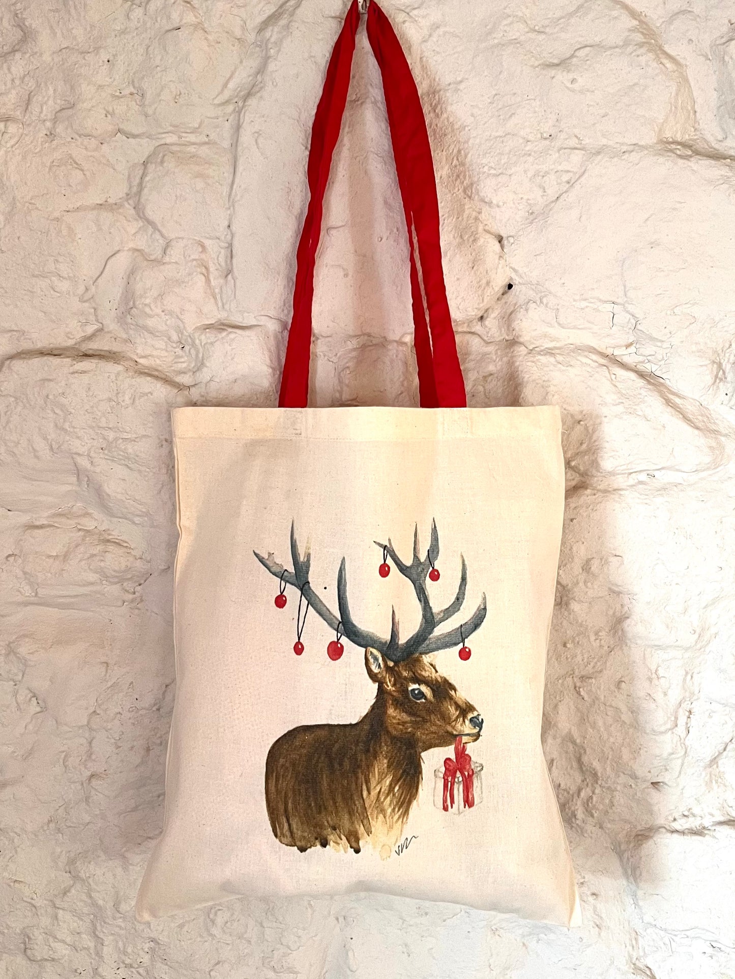 Red Stag Christmas Tote Bag - Seconds Sale