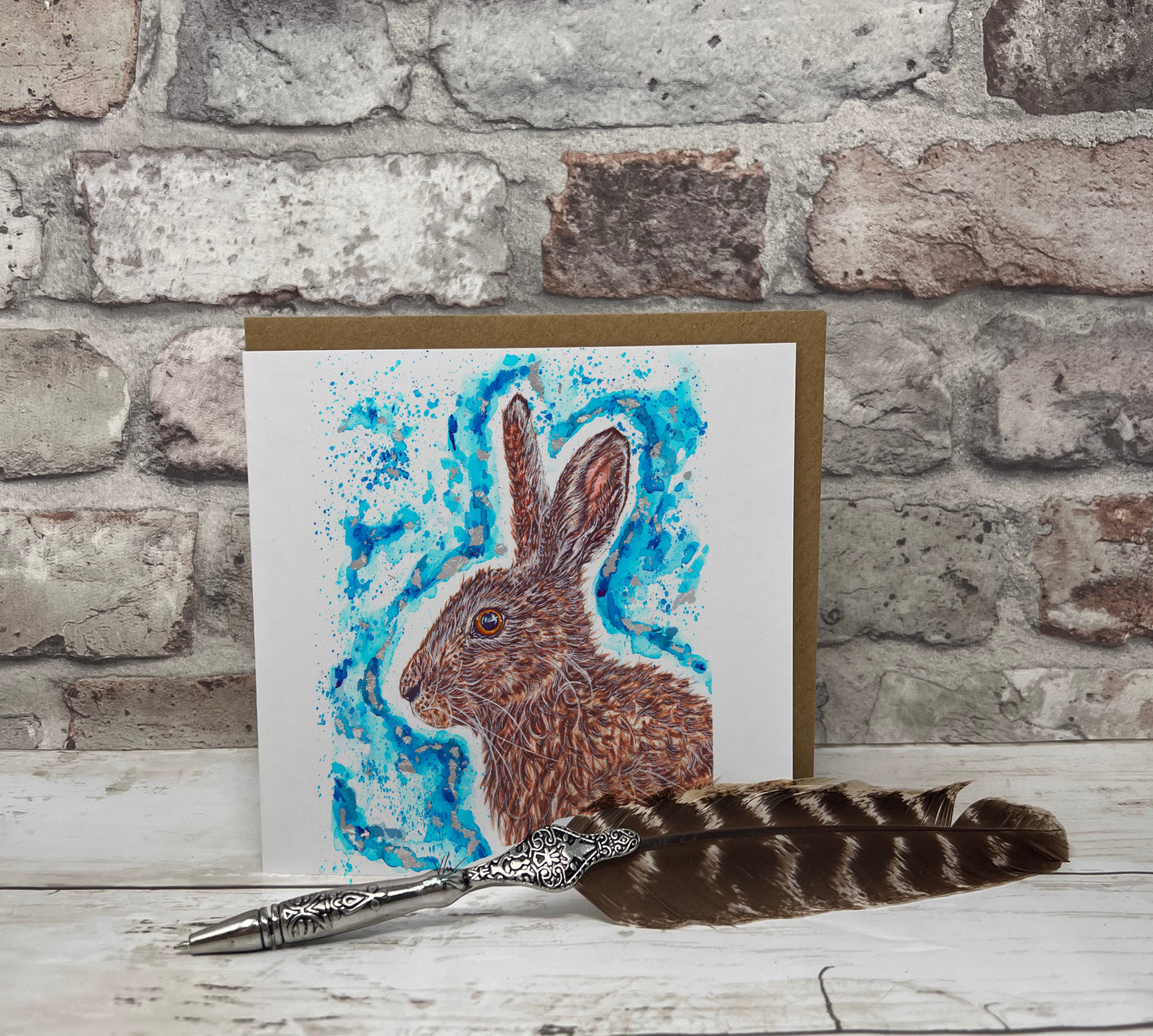 Luna the Hare Patronus Greetings Card Victoria Gordon Art Trade