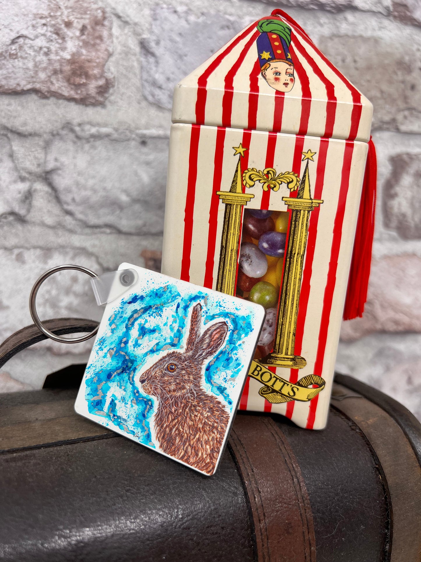 Luna the Hare Patronus Keyring Victoria Gordon Art Trade