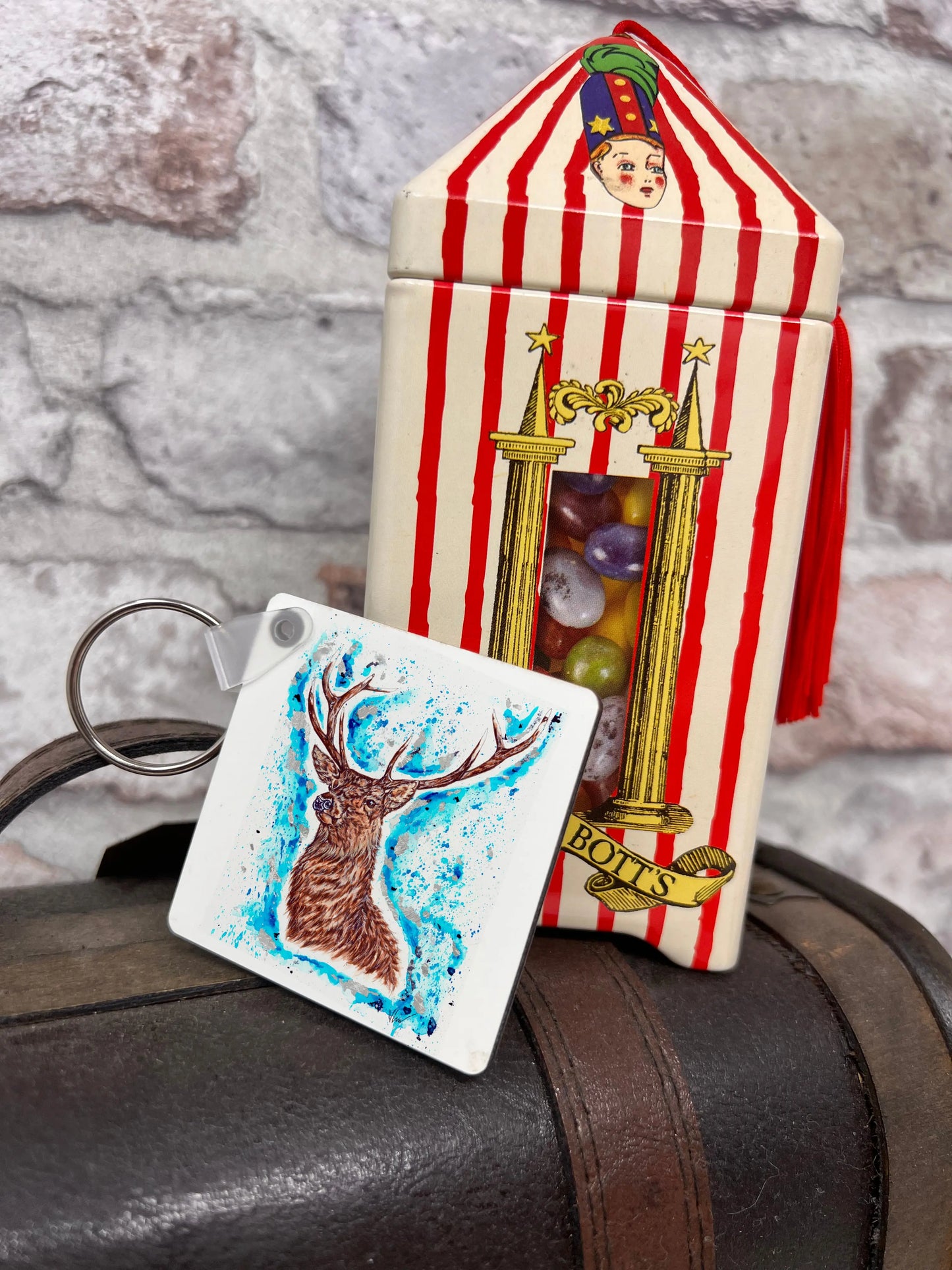 Prongs the Stag Patronus Keyring Victoria Gordon Art Trade