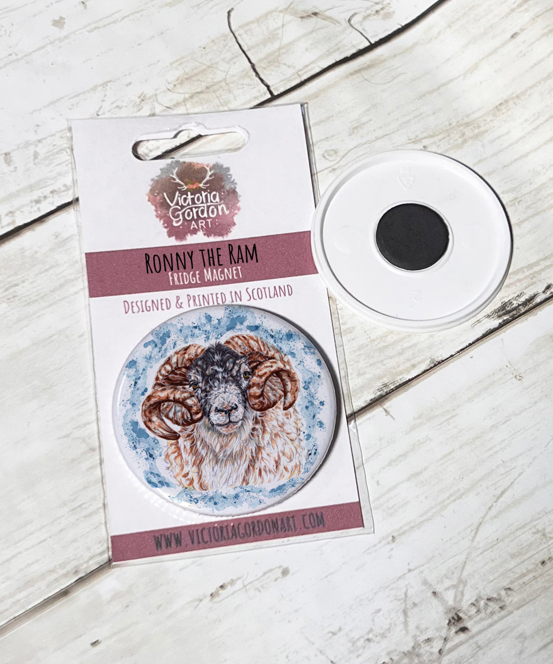 Ronny the Ram Magnet Victoria Gordon Art Trade