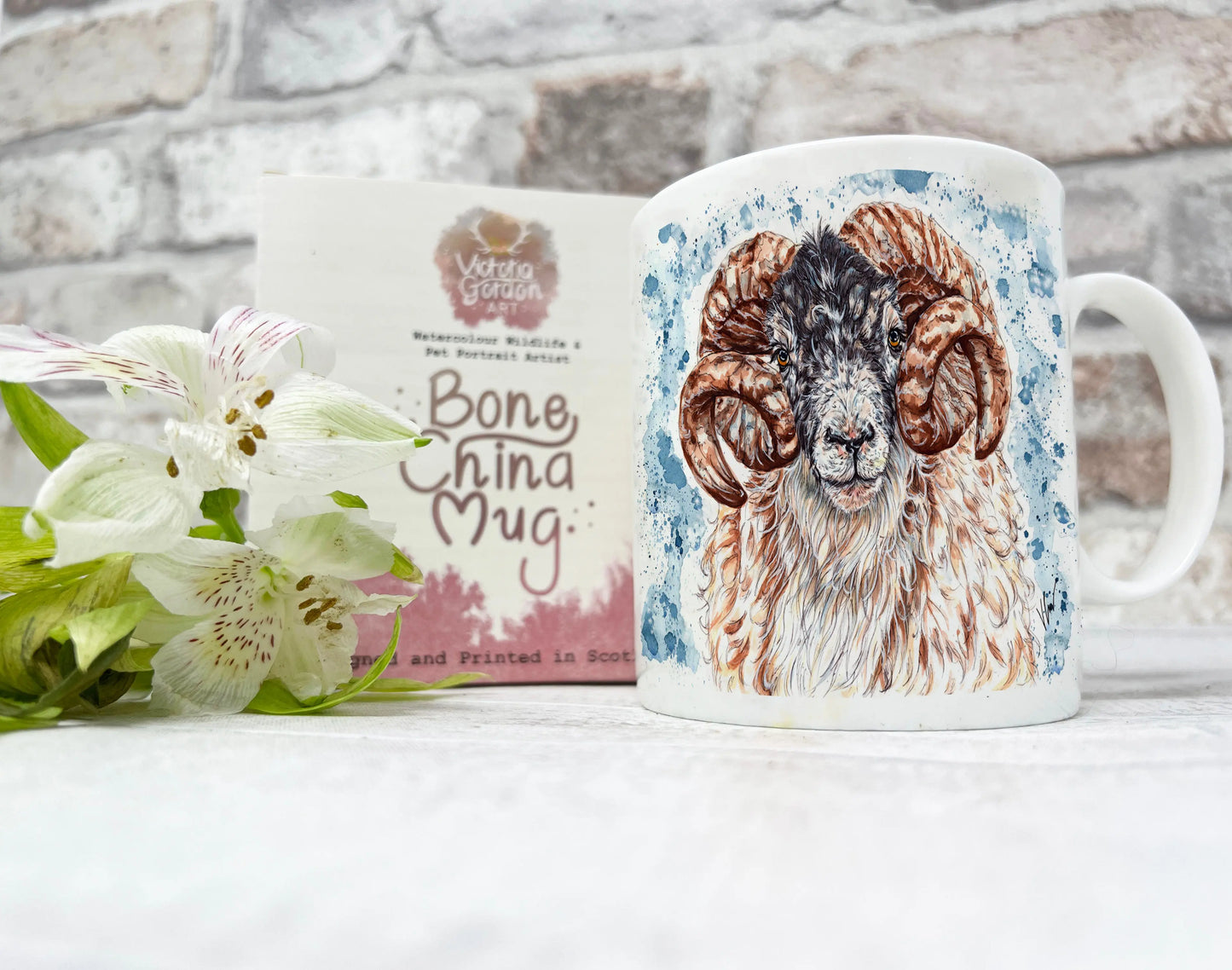 Ronny the Ram Bone China Mug Victoria Gordon Art Trade