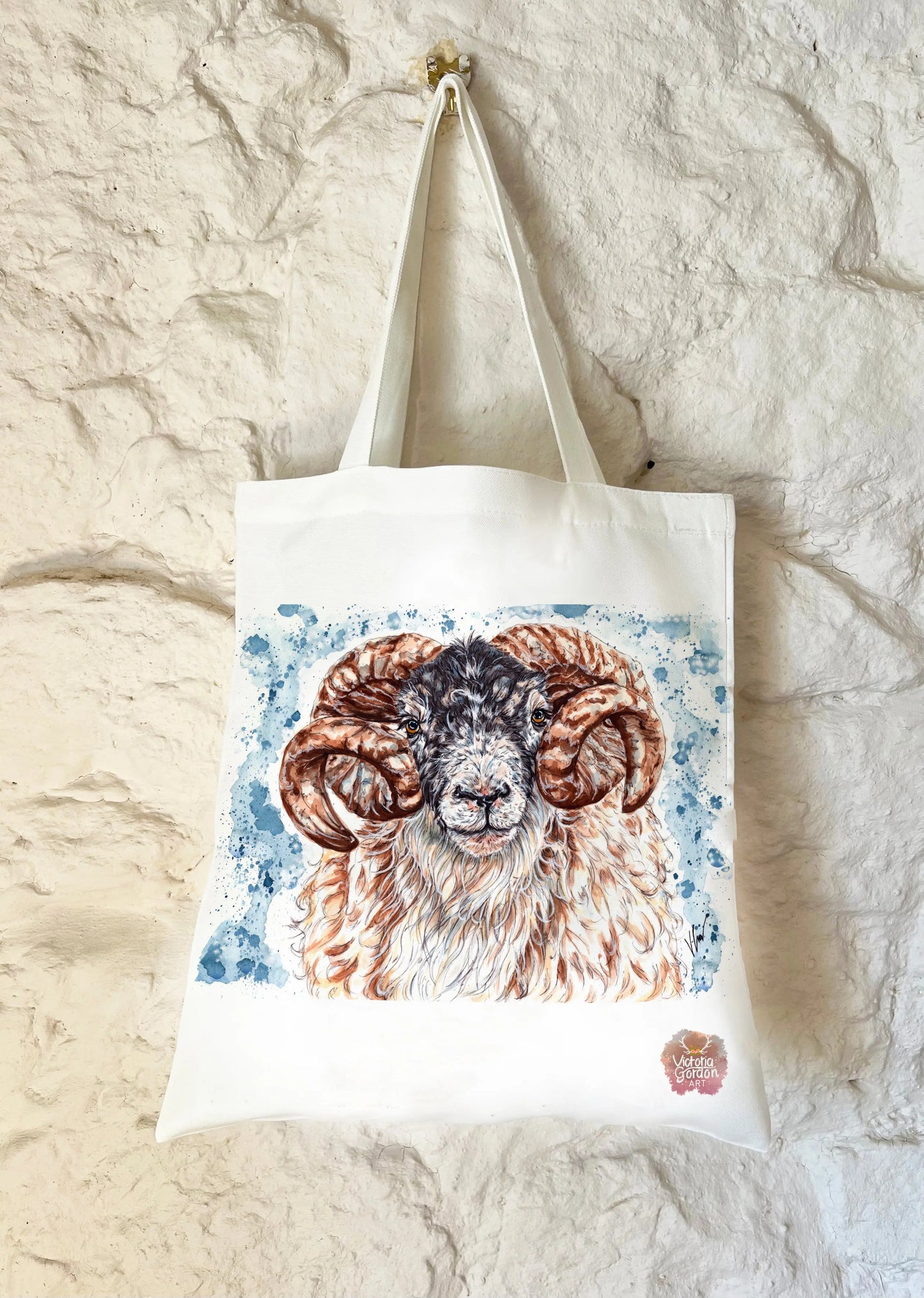 Ronny the Ram Tote Bag Victoria Gordon Art Trade