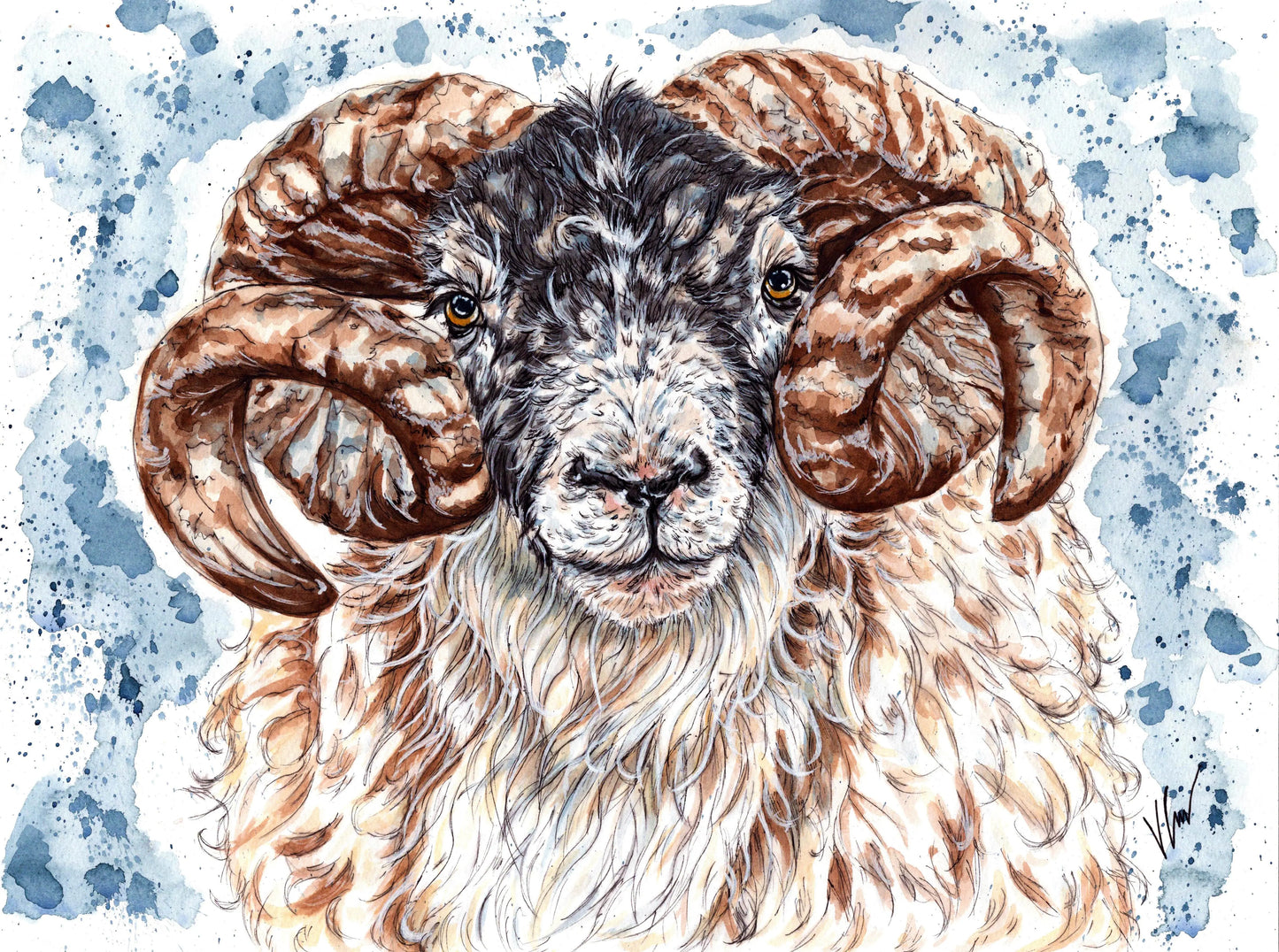 Ronny the Ram Print Victoria Gordon Art Trade