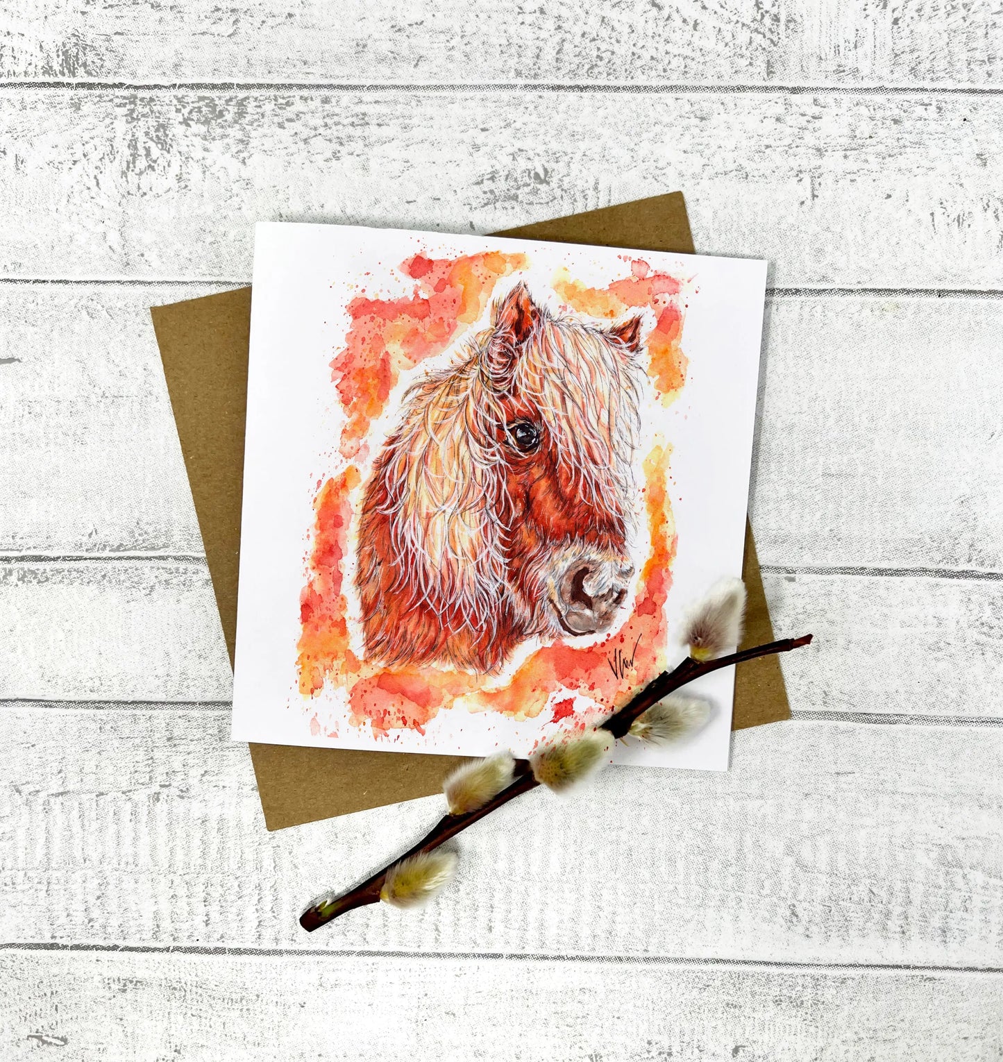 Sandy the Shetland Pony Greetings Card Victoria Gordon Art Trade