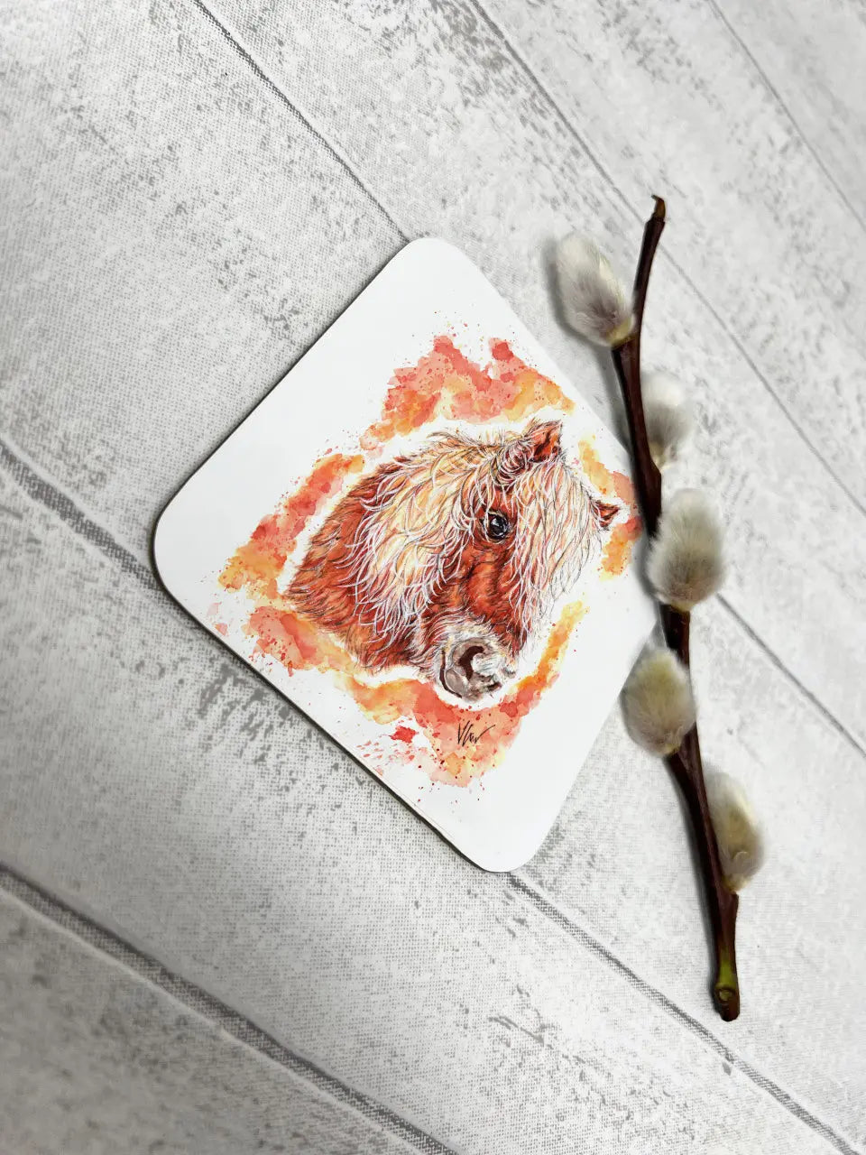 Sandy the Shetland Pony Coaster Victoria Gordon Art Trade