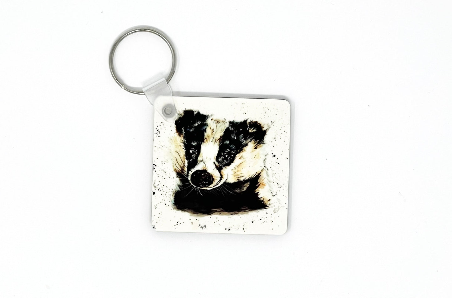 Cedric the Badger Keyring Victoria Gordon Art Trade
