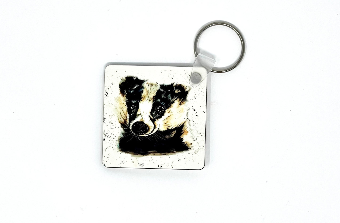 Cedric the Badger Keyring Victoria Gordon Art Trade