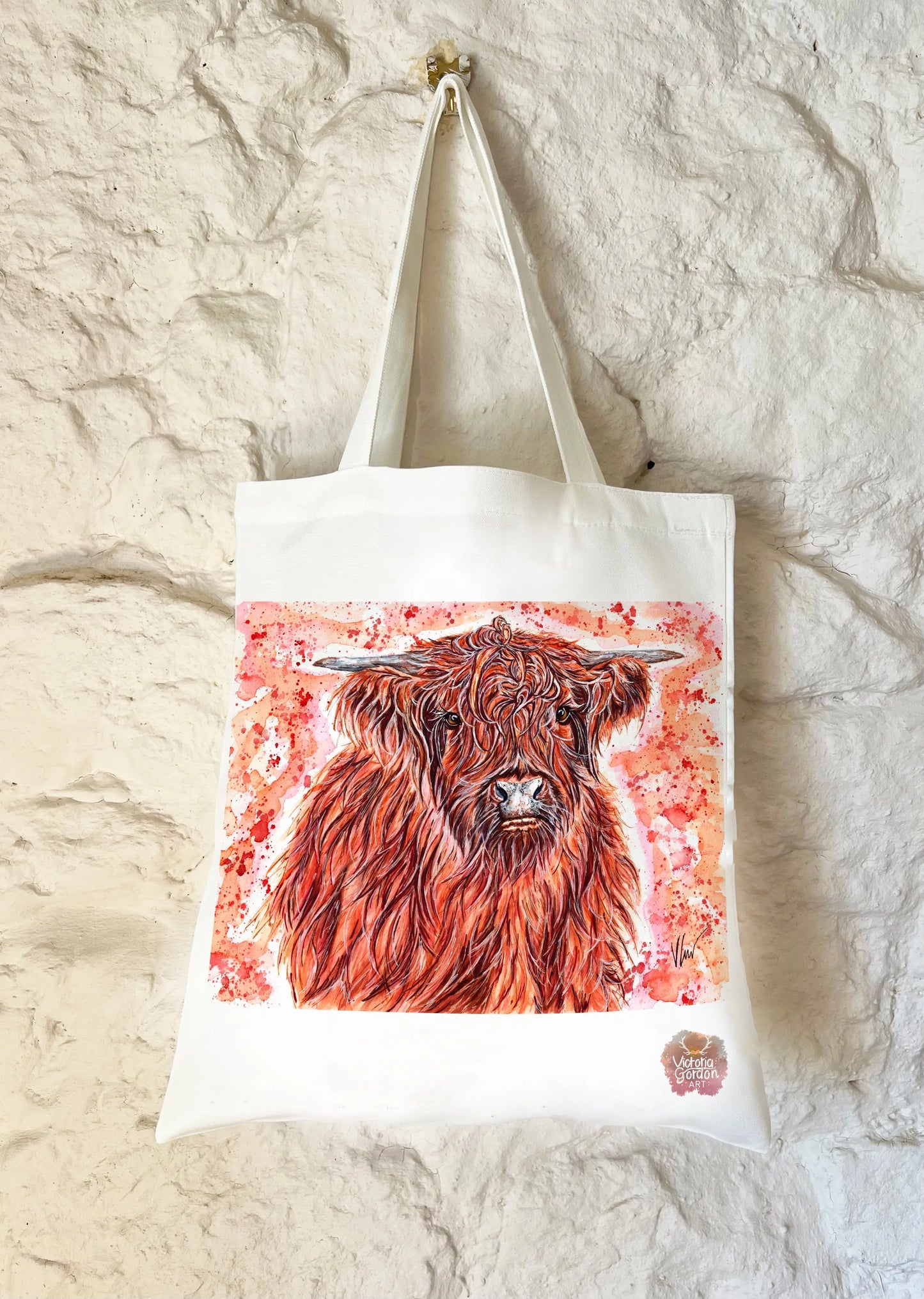 Heather the Highland Cow Tote Bag Victoria Gordon Art Trade