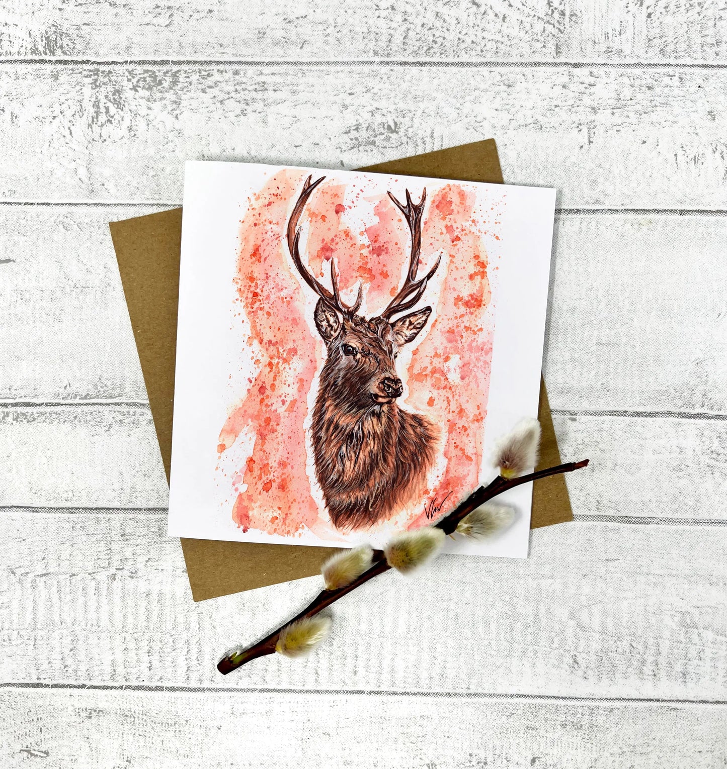 Stephen the Stag Greetings Card Victoria Gordon Art Trade