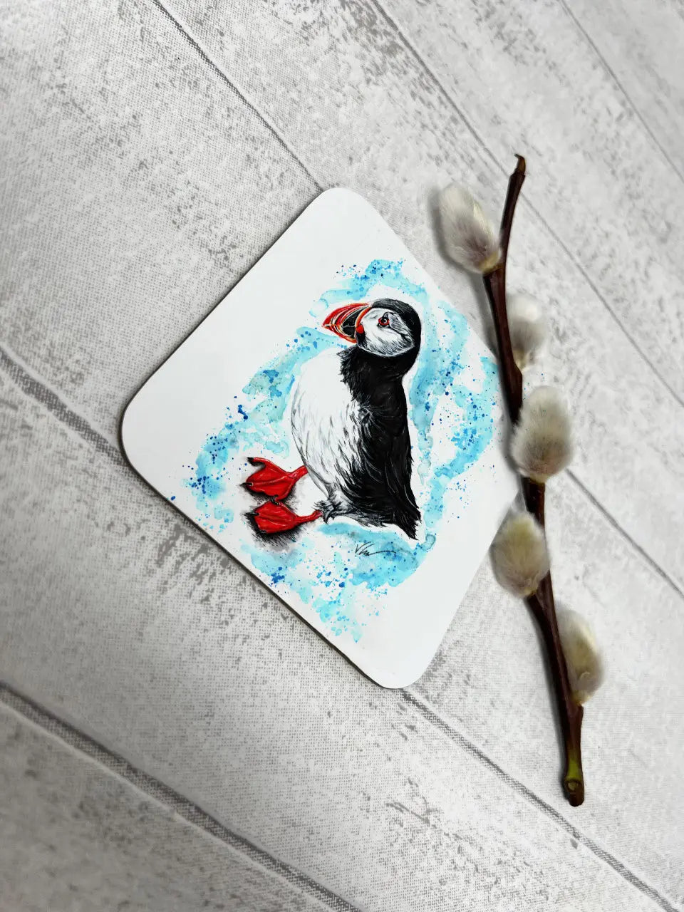 Piper the Puffin Coaster Victoria Gordon Art Trade