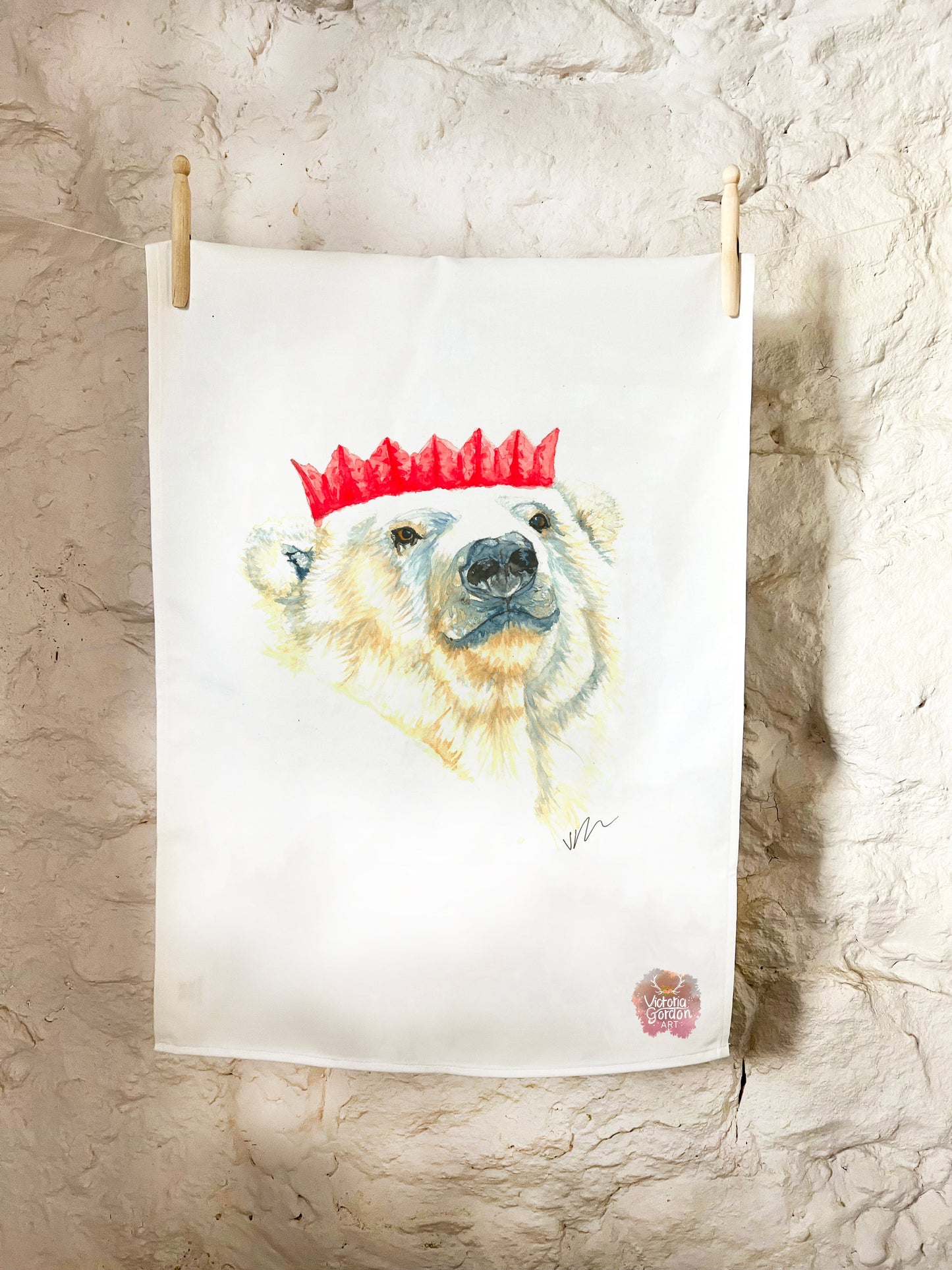 Blitzen the Bear Christmas Tea Towel - Seconds Sale