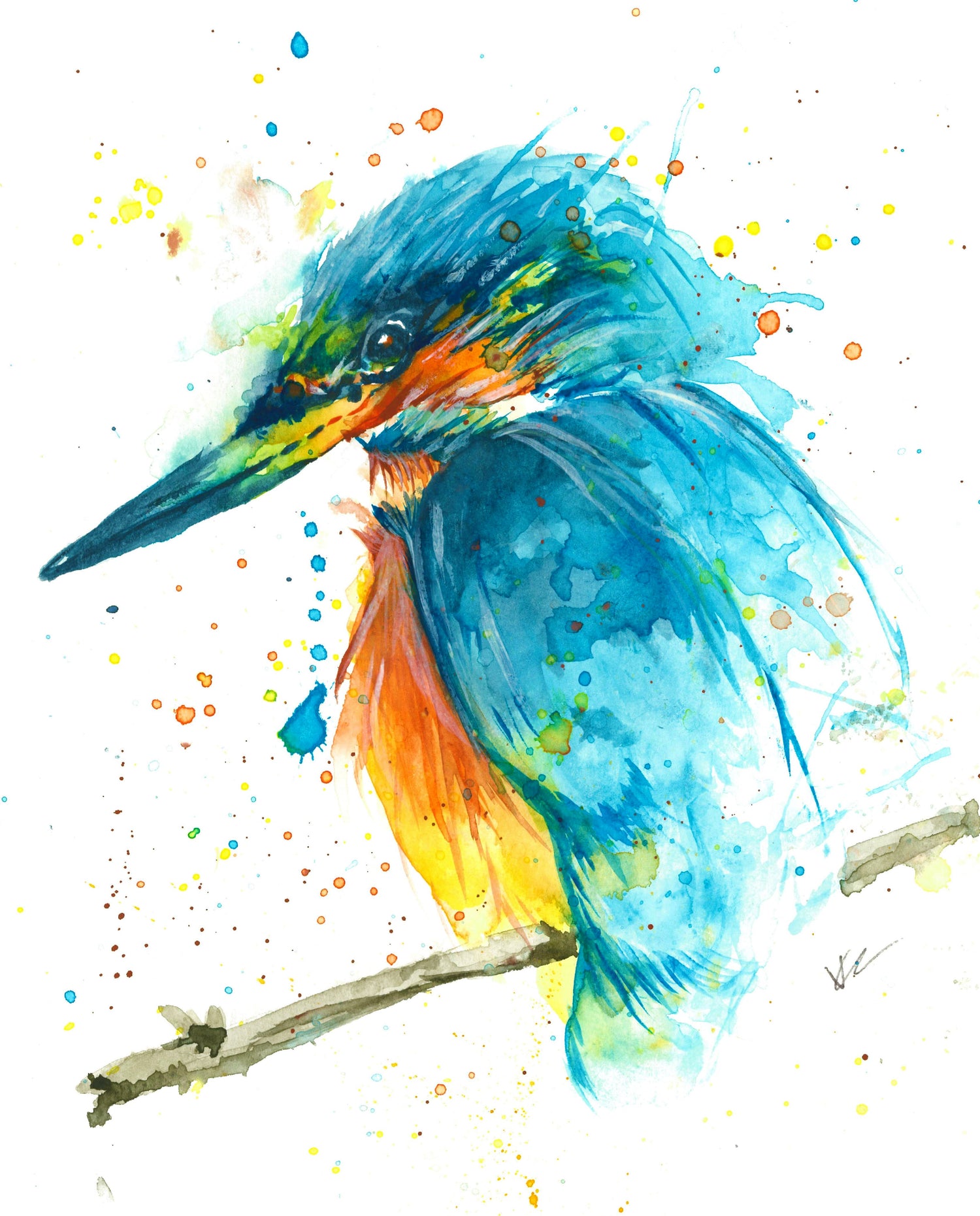 Fraser the Kingfisher Watercolour