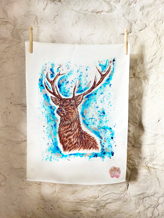 Prongs the Stag Patronus Cotton Tea Towel