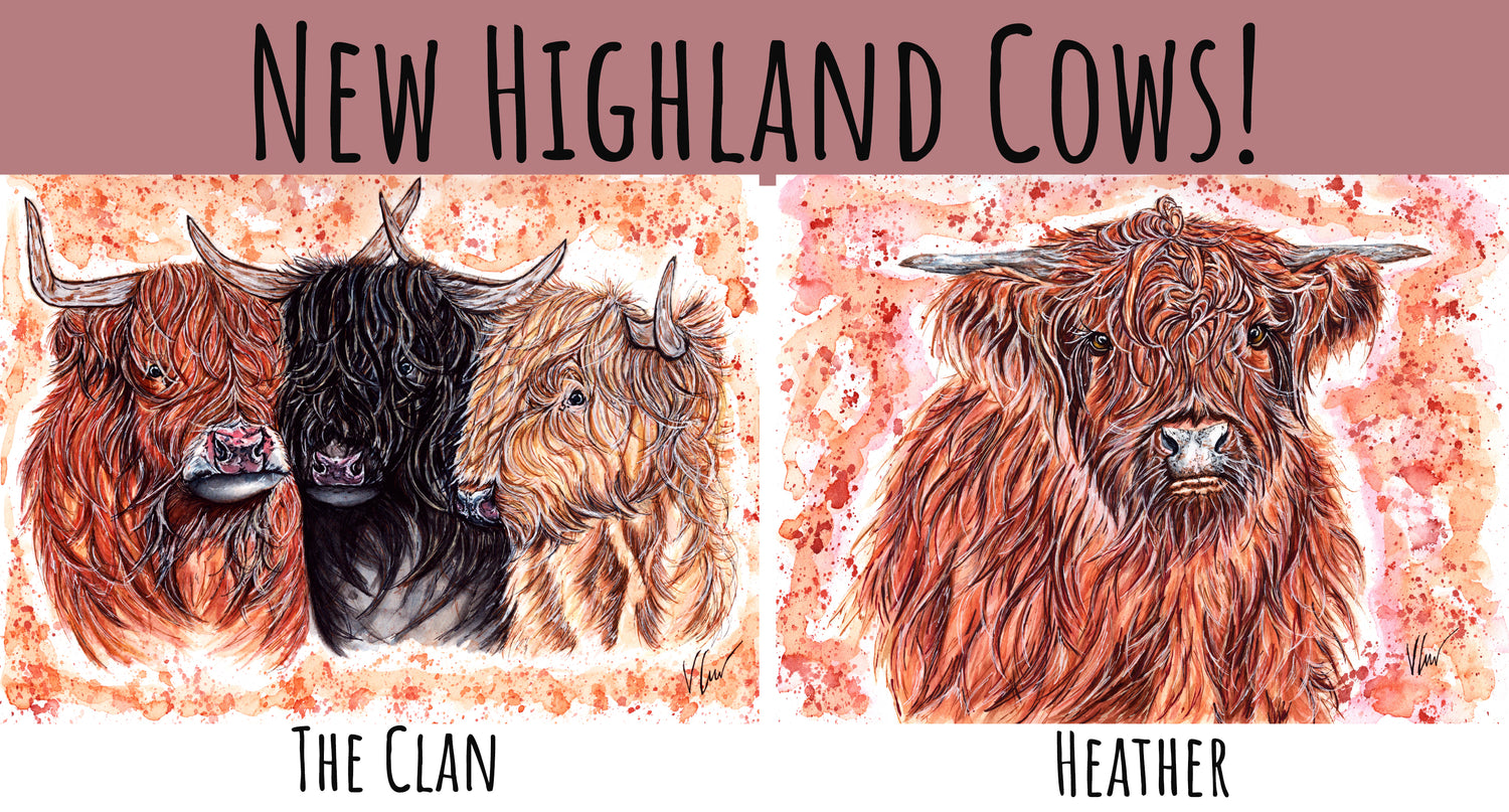 Highland Cow Watercolour Art