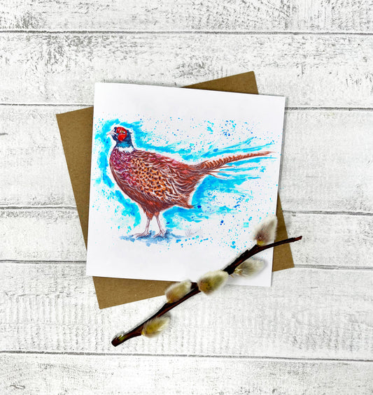 Patrick the Pheasant Greetings Card