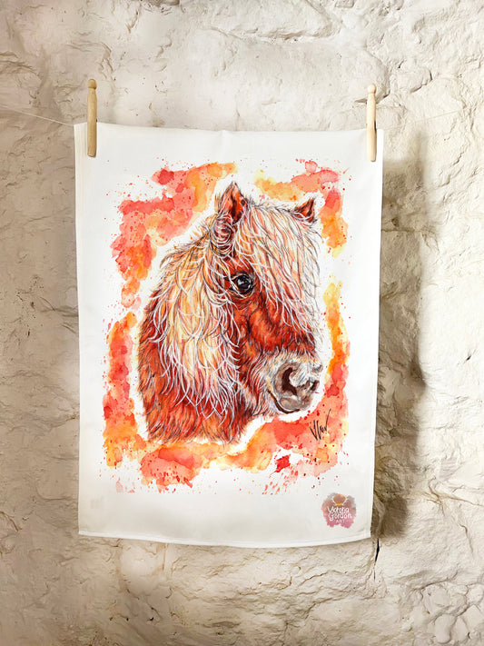 Sandy the Shetland Pony Cotton Tea Towel