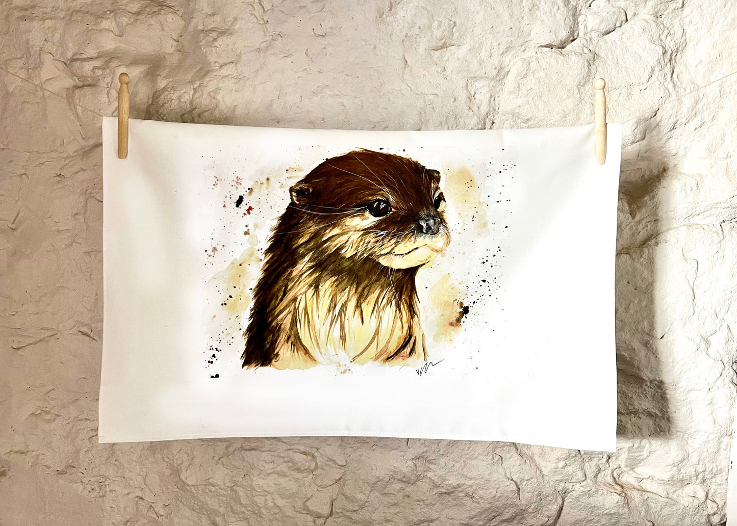 Olive the Otter Cotton Tea Towel