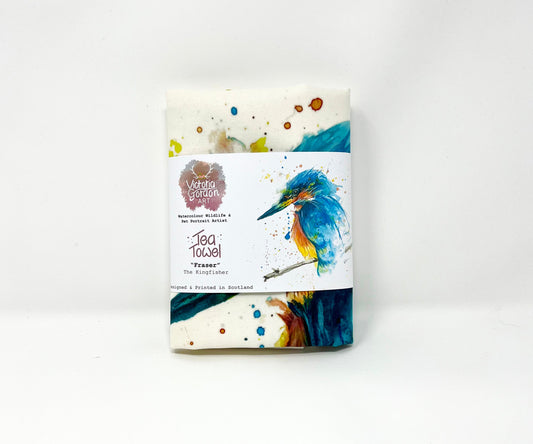 Fraser the Kingfisher Cotton Tea Towel