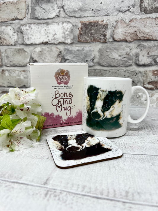 Cedric the Badger Bone China Mug
