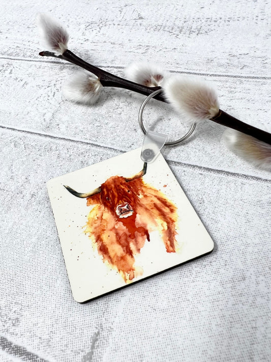 Hamish the Highland Cow Keyring