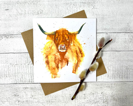 Hamish the Highland Cow Greetings Card