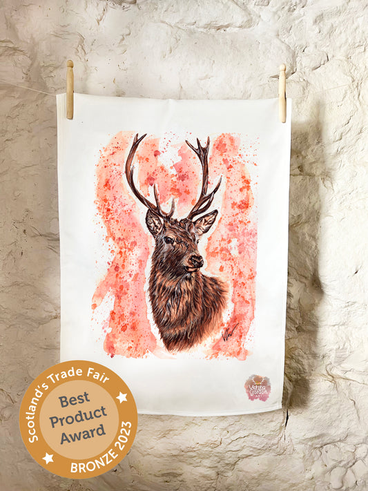 Stephen the Stag Cotton Tea Towel