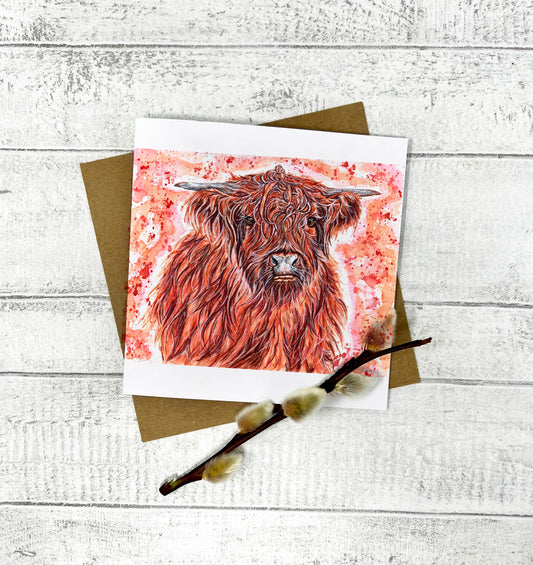 Heather the Highland Cow Card